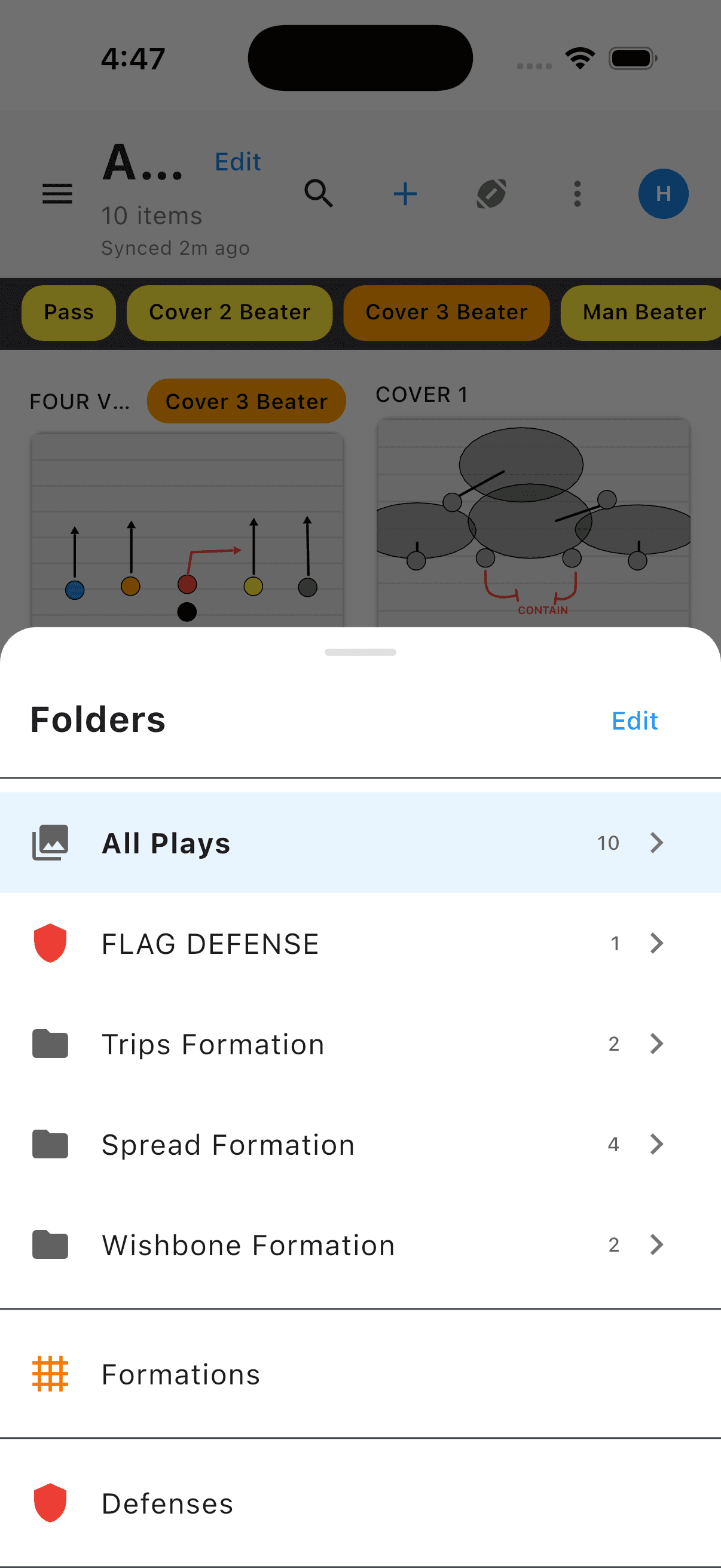 PlayCooker folder and library view on iPhone